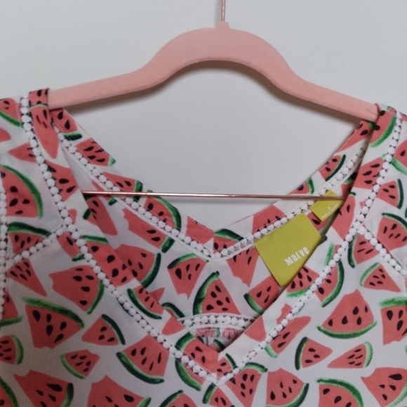 Anthropologie Maeve Picnic Days Watermelon Print Cap Sleeve Blouse Size 0 - Picture 5 of 9